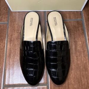 Michael Kors Black Croc-Embossed Flats